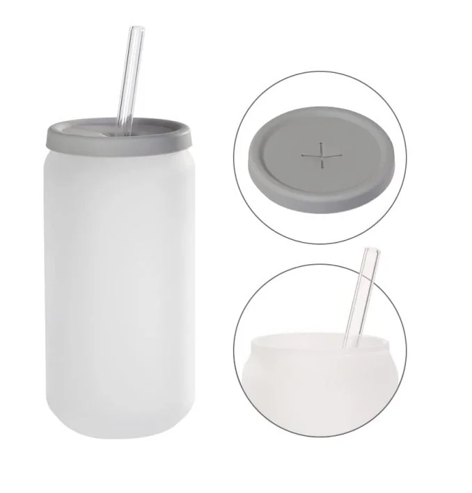 High Borosilicate Glass Cup with Silicone Lid and Glass Straw – Dishwasher Safe for Hot and Cold Beverages 2