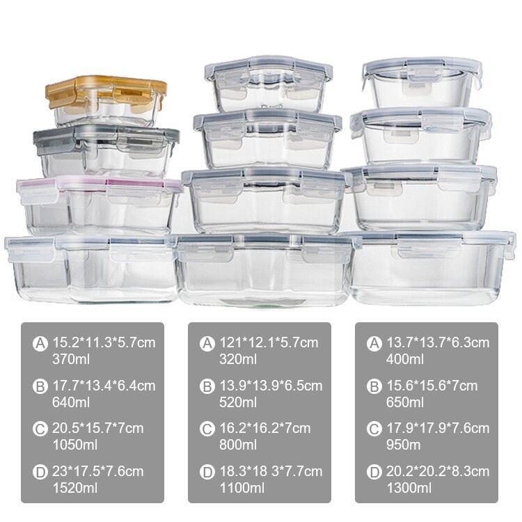 IKOO Decorative Meal Prep Food Container Set with Snap Airtight Lid