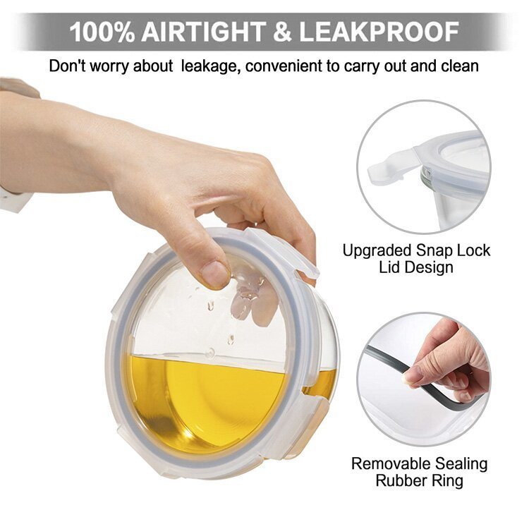 IKOO Decorative Meal Prep Food Container Set with Snap Airtight Lid