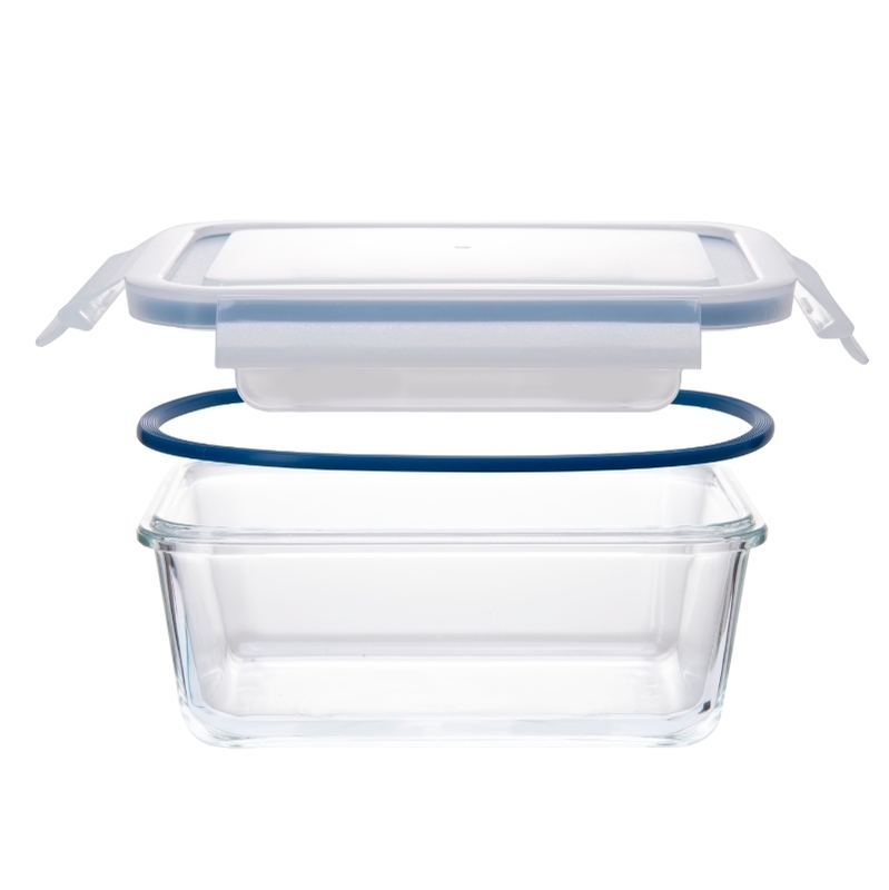 High Borosilicate Glass Food Storage Container with Snap Airtight Lid for Microwave and Oven