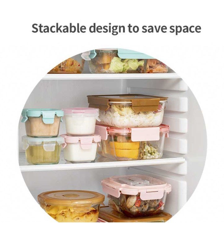 High Borosilicate Glass Fresh Keeping Box with BPA-Free PP Lid