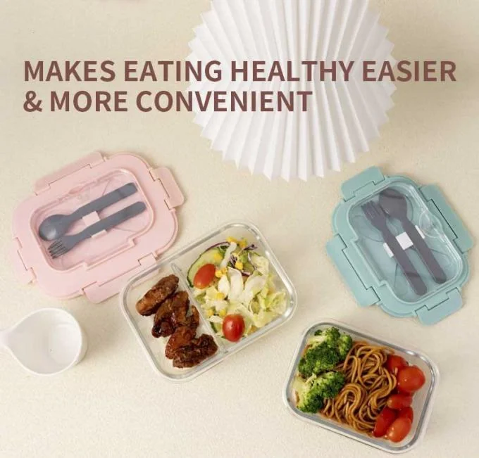 High Borosilicate Glass Meal Prep Container with BPA-Free PP Lid and Temperature Resistance -40℃ to 560℃ 0