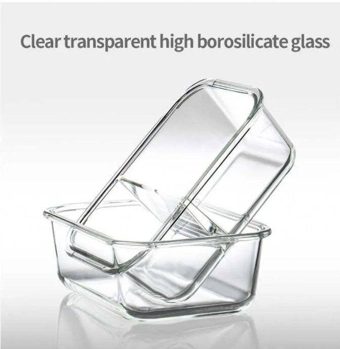 IKOO ODM 3 Compartment Glass Bento Box with Utensils