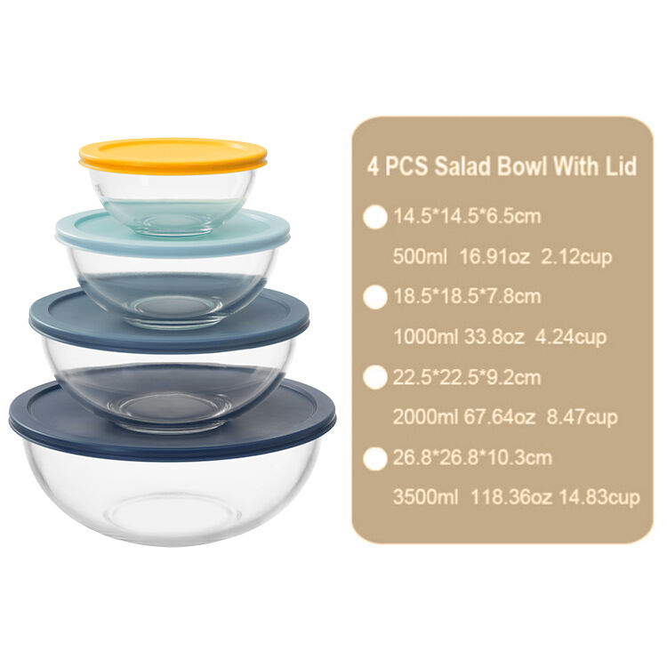 IKOO BPA-Free Neat Nesting Large Glass Mixing Bowls