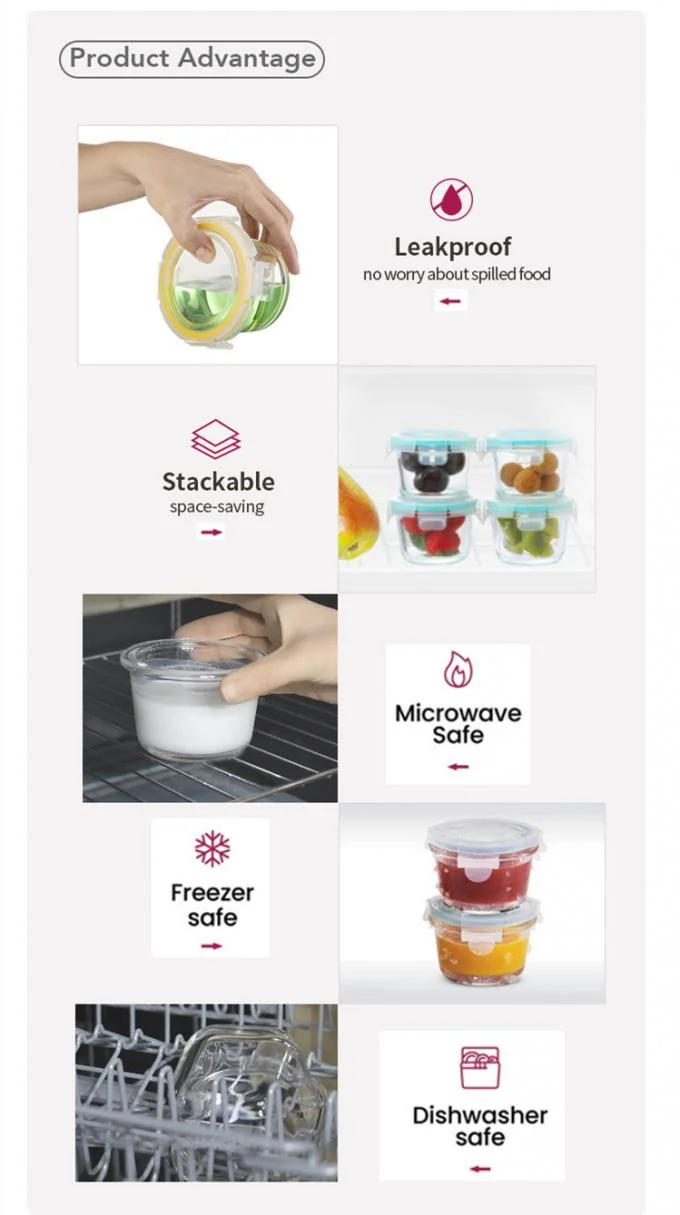 IKOO 120ml 130ml 160ml Glass Baby Food Container Mini Glass Food Container with High Borosilicate Glass 1