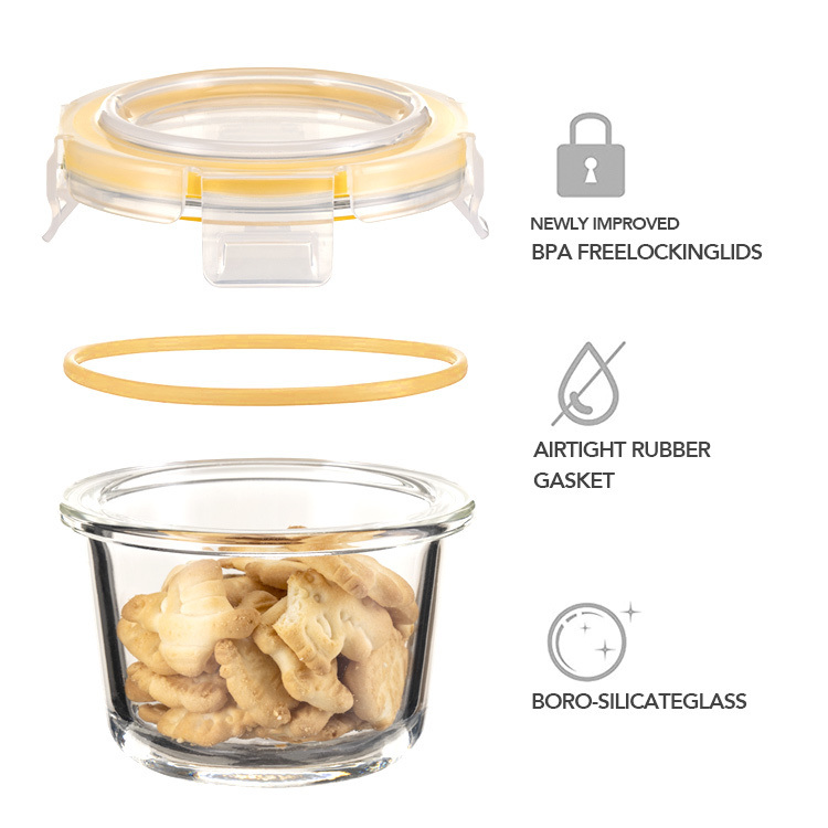 IKOO Leak Proof Glass Baby Food Container with Lids