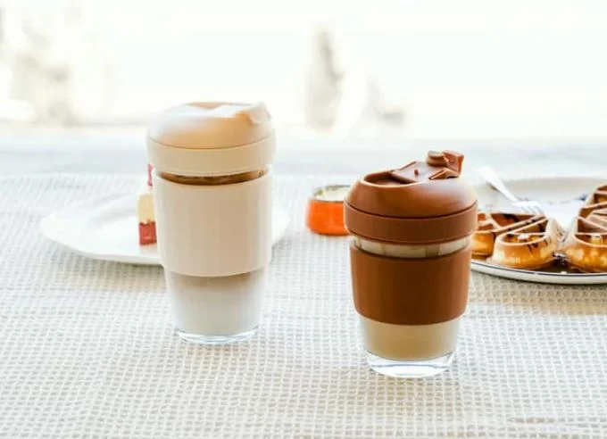 IKOO 320ml 480ml Borosilicate Glass Coffee Cup Leakproof Dishwasher Safe 0