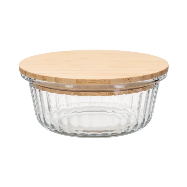 IKOO 370ml 640ml 1050ml High Borosilicate Glass Food Container with Natural Bamboo Lid 1