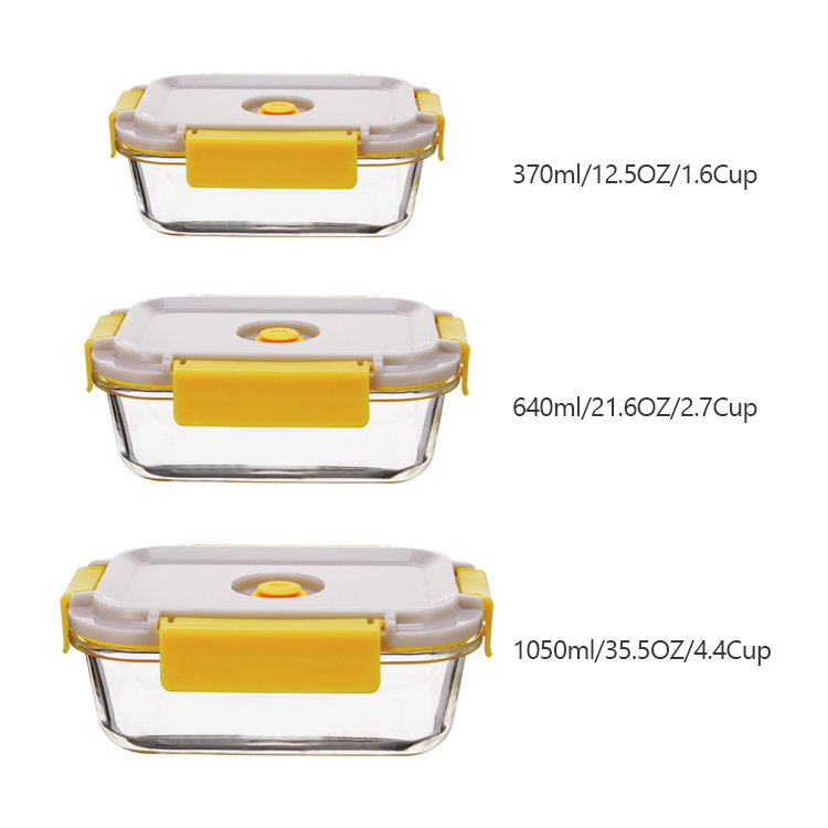 IKOO 370ml 640ml 1505ml Vacuum Glass Food Container -40℃ to 560℃