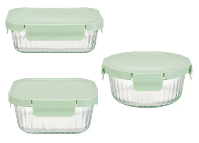IKOO 4 Lock Glass Food Container -40°C to 560°C Heat Resistant 1