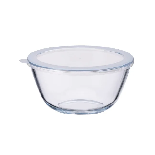 IKOO 4200ml Borosilicate Glass Mixing Bowl with PP Lid, Oven Safe to 560°C 1