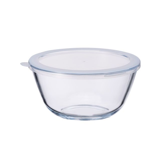IKOO 4200ml Borosilicate Glass Mixing Bowl with PP Lid, Oven Safe to 560°C