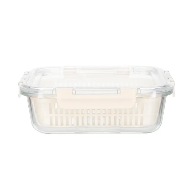 IKOO 640ml BPA-Free Glass Food Container with Cool Lock Silicone Lid 1