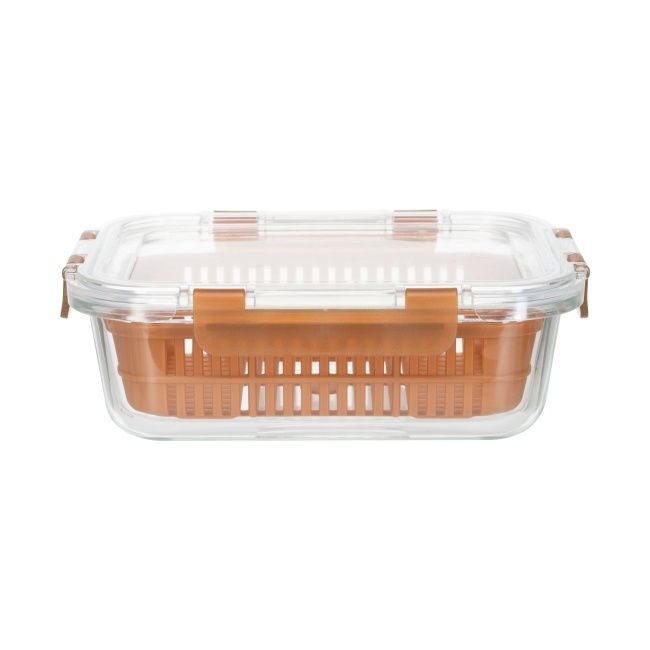 IKOO 640ml BPA-Free Glass Food Container with Cool Lock Silicone Lid