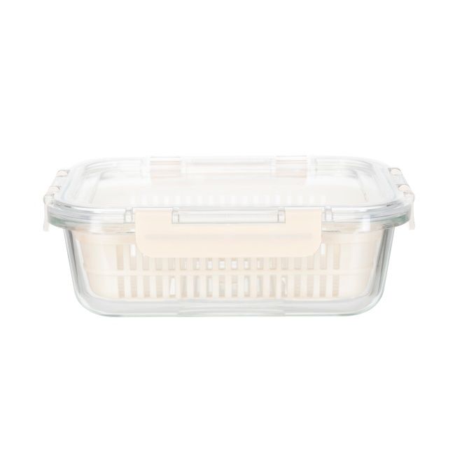 IKOO 640ml BPA-Free Glass Food Container with Cool Lock Silicone Lid
