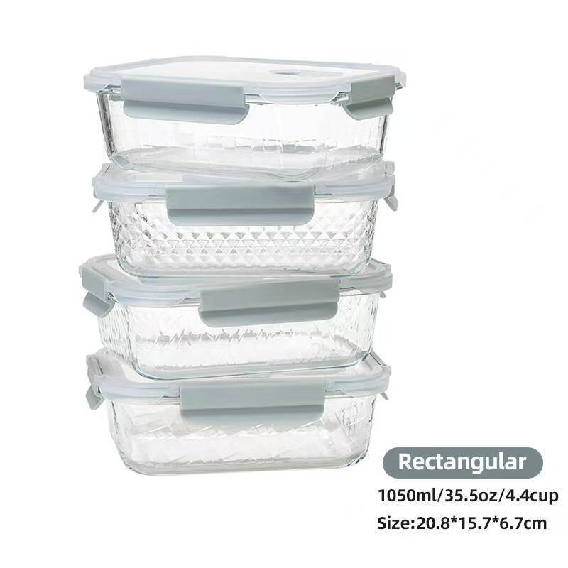 IKOO Airtight Borosilicate Glass Food Storage Container with BPA Free PP Lid
