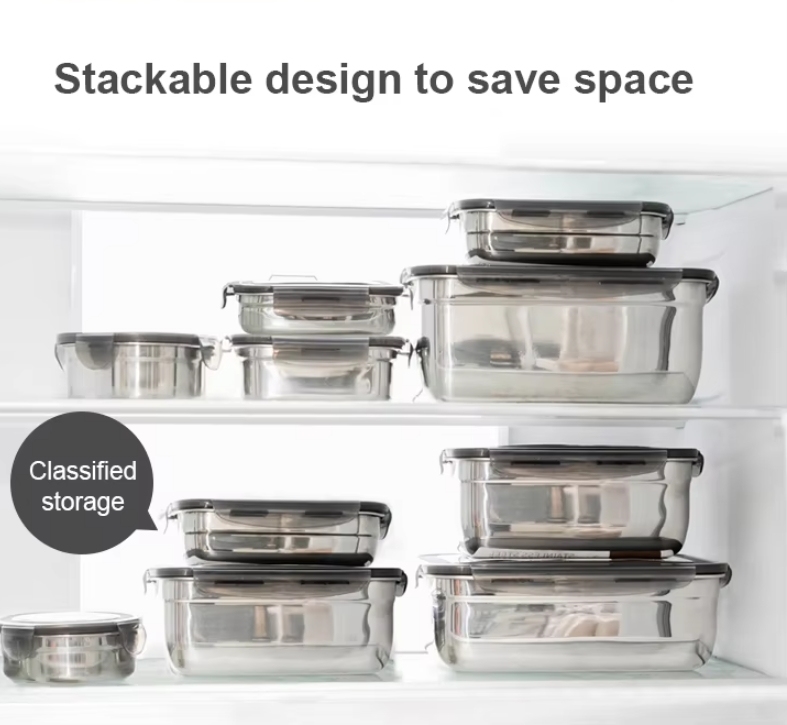 IKOO High Quality Freezer Safe Oven Safe Stainless Steel Food Container with Lid