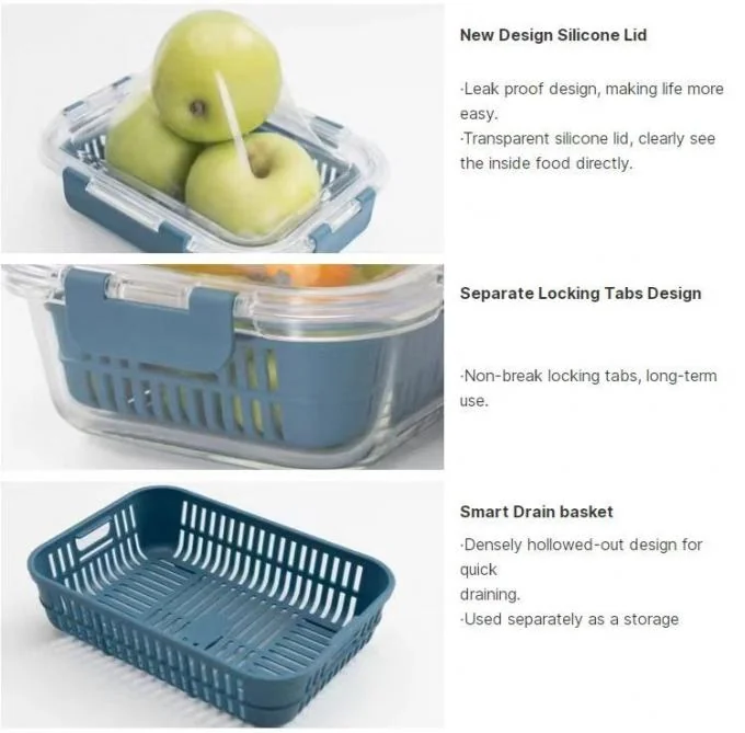 IKOO Airtight Leak-proof BPA-free Glass Food Container with Silicone Lid for Safe Food Storage 2