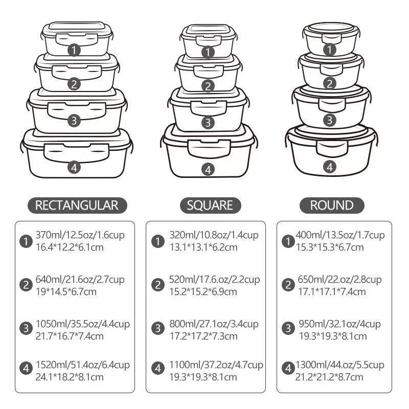 IKOO Airtight & Leakproof Borosilicate Glass Food Storage Container with Vent Lid