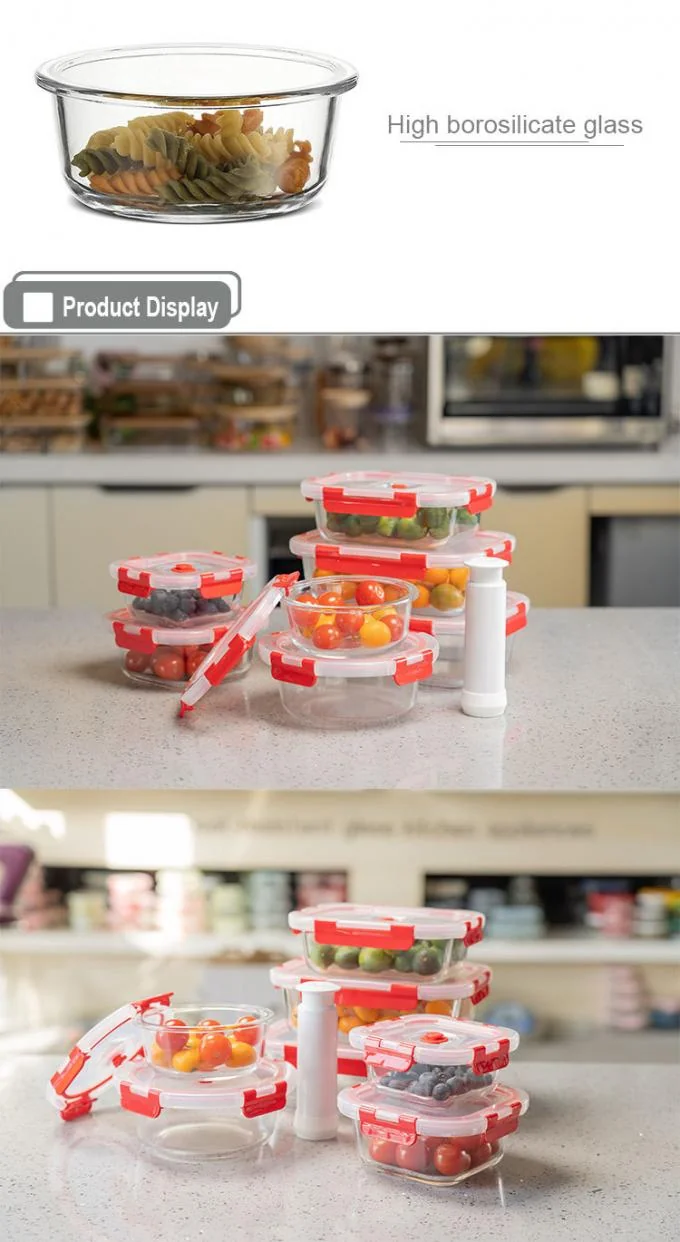 IKOO Airtight Vacuum Glass Food Container with PP Lid and Silicon Gasket for Freshness Preservation 2
