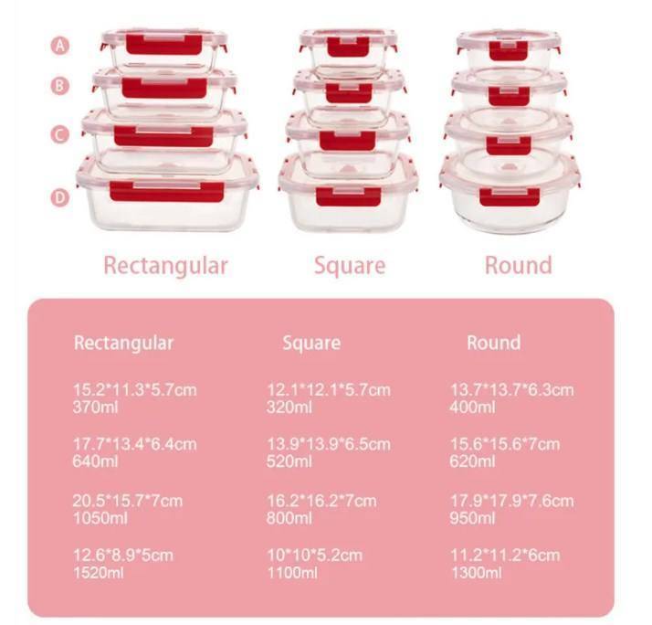 IKOO Vacuum Glass Food Container with Lid for Food Freshness Preservation