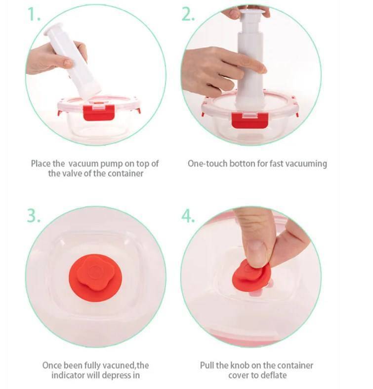 IKOO Vacuum Glass Food Container with Lid for Food Freshness Preservation