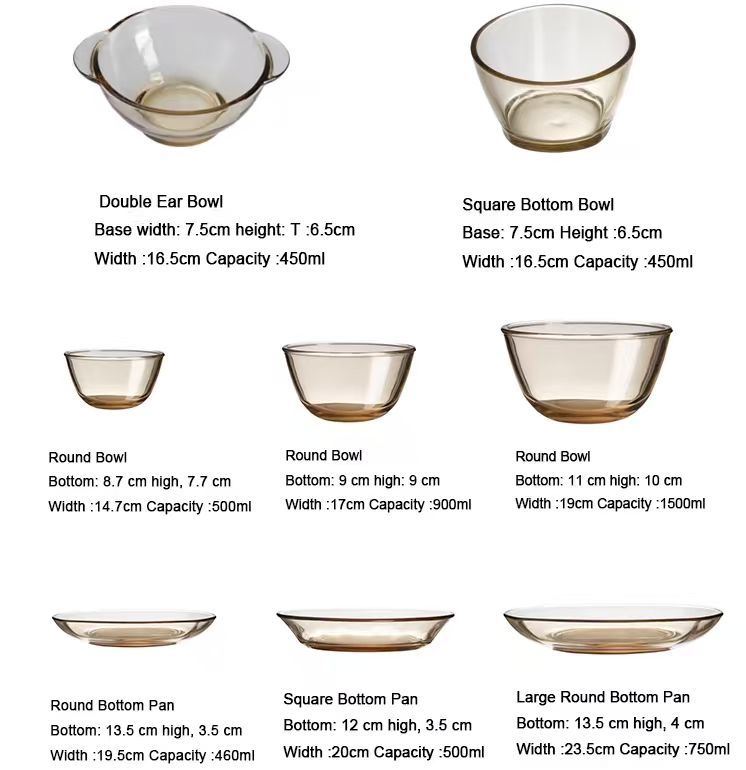 IKOO Round Amber Color High Borosilicate Glass Casserole Dish with Lid