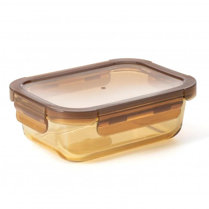 IKOO Amber Glass Container with High Borosilicate Glass Stackable and Airtight Food Storage Containers 0
