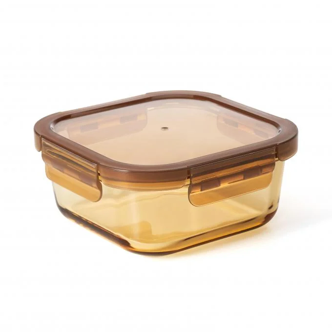 IKOO Amber Glass Container with High Borosilicate Glass Stackable and Airtight Food Storage Containers 1