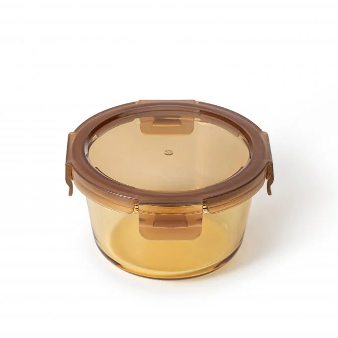 IKOO Amber Glass Container with High Borosilicate Glass Stackable and Airtight Food Storage Containers 2