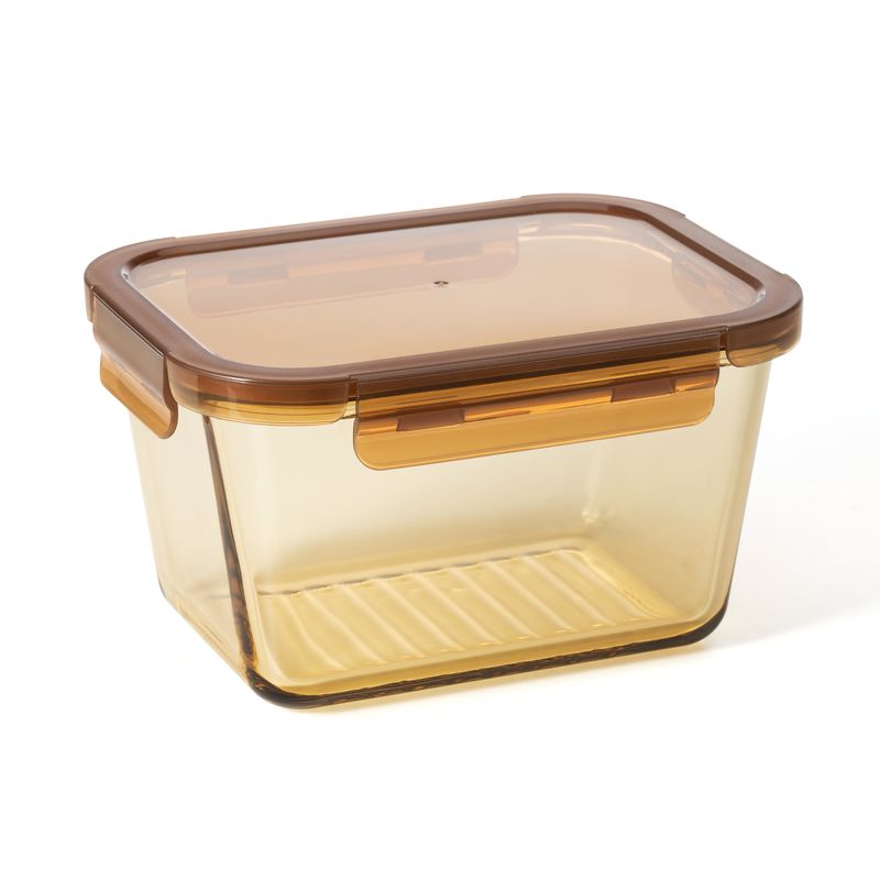 IKOO Amber Glass Meal Prep Containers Microwave Safe Glass Lunch Box
