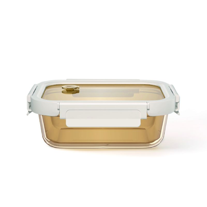 IKOO Microwave Safe Amber Glass Food Storage Containers with Airtight Lids