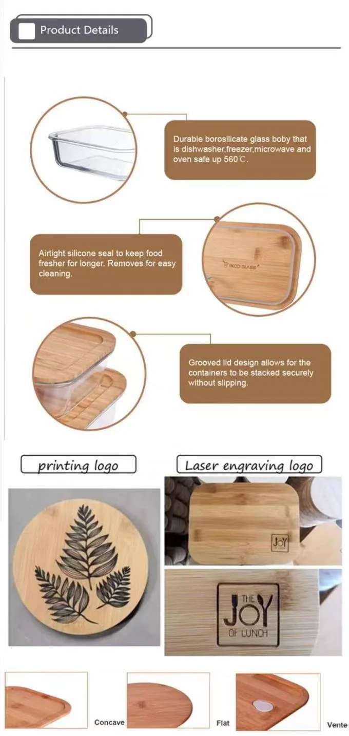 IKOO Bamboo Lid Glass Food Container – Microwave & Oven Safe 1