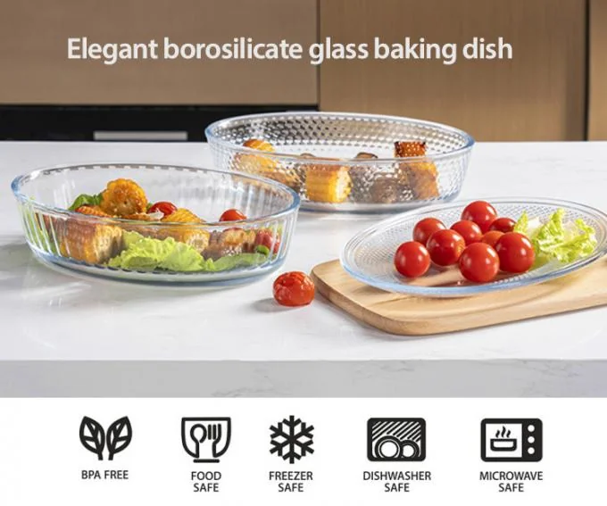 IKOO Borosilicate Glass Baking Dish with Vented Lid 800ml-3600ml Freezer Safe and Transparent 0
