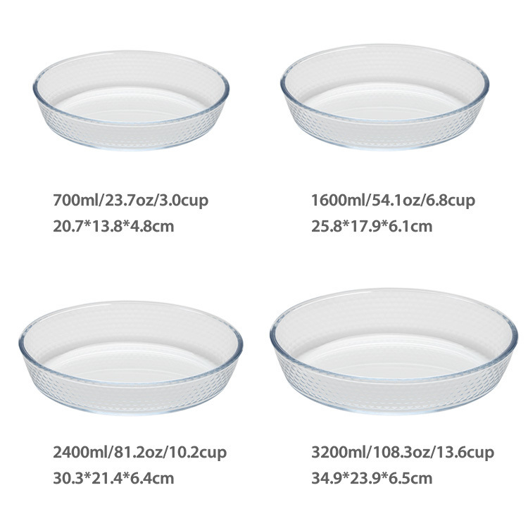 Deep Ribbed Glass Casserole Glass Baking Dish for Oven