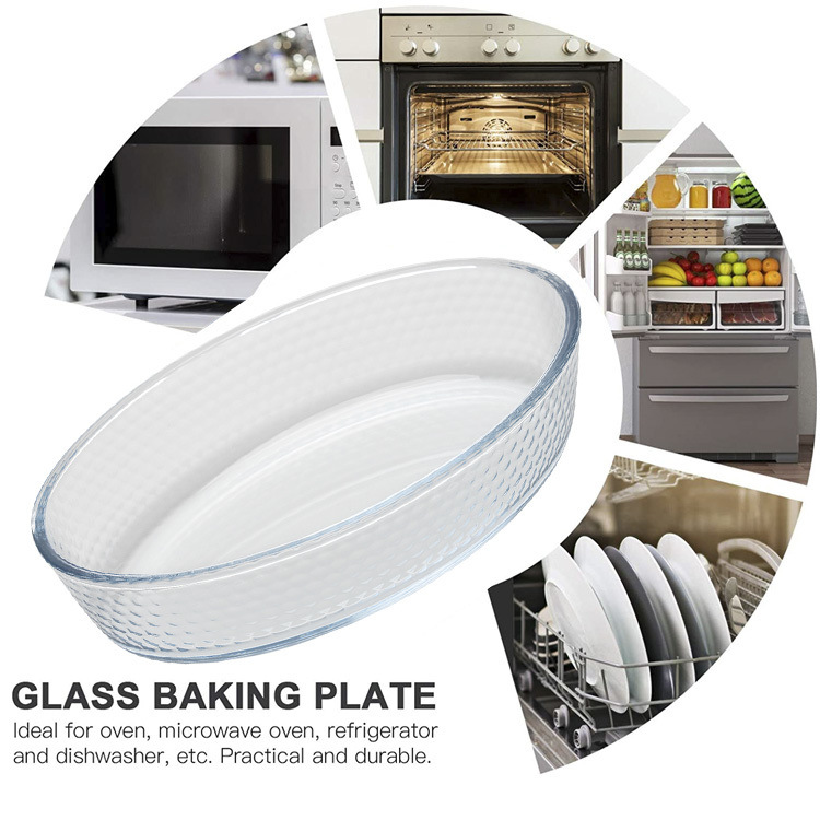 Deep Ribbed Glass Casserole Glass Baking Dish for Oven