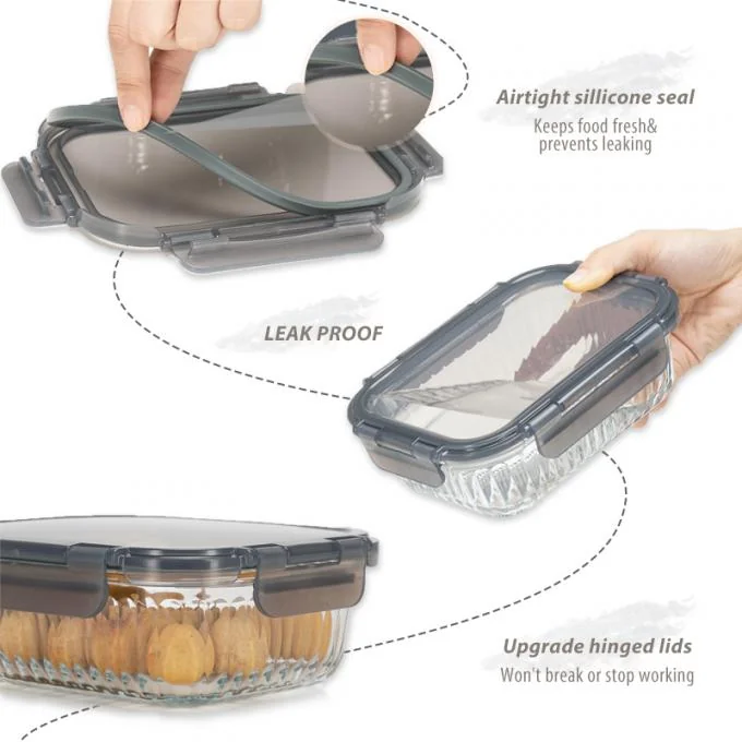 IKOO Borosilicate Glass Food Container with Airtight Cool Lock Lid 1