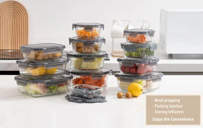 IKOO Borosilicate Glass Food Container with Airtight Cool Lock Lid 0