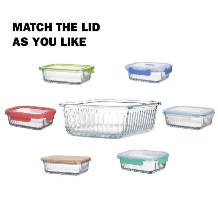 IKOO Borosilicate Glass Food Container with Airtight Cool Lock Lid