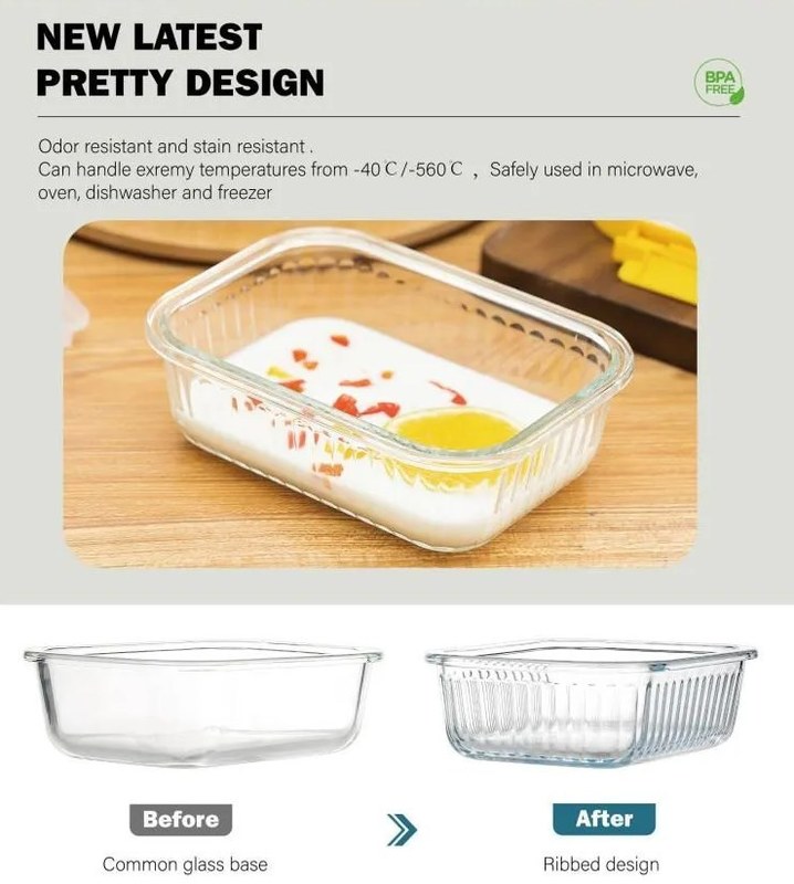 IKOO Borosilicate Glass Food Container with Airtight Cool Lock Lid