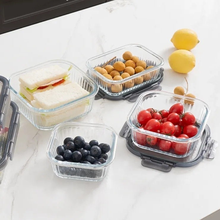 IKOO Borosilicate Glass Food Container with Airtight Cool Lock Lid