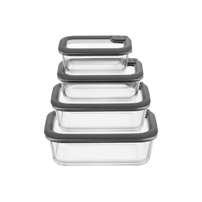 IKOO Borosilicate Glass Food Container with Vented Glass Lid 0