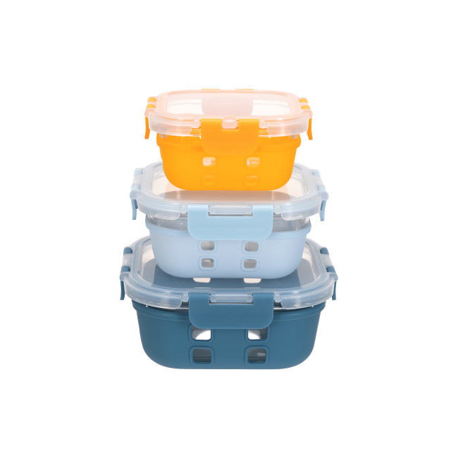 IKOO BPA Free Leak Proof Glass Food Container with Snap Locking Lid