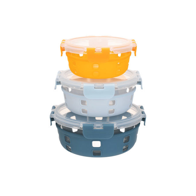 IKOO BPA Free Leak Proof Glass Food Container with Snap Locking Lid