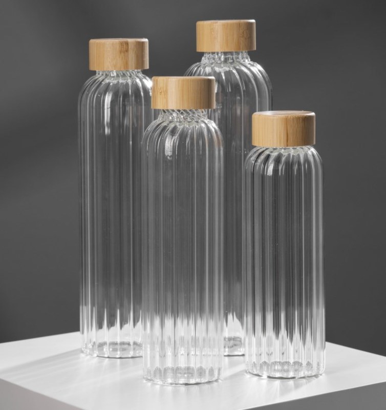 IKOO BPA-Free Reusable Glass Water Bottle with Leak-proof Airtight Lid and Dishwasher Safe