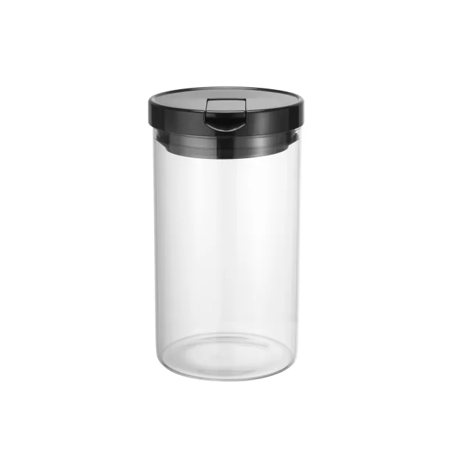 IKOO Custom Logo Clear Glass Canister and Pantry Storage Container with Easy Open PP Lid in 450ml, 1000ml, and 1500ml Sizes 1