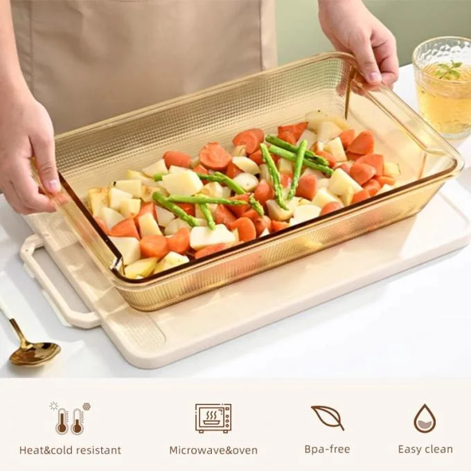 IKOO Durable High Borosilicate Glass Baking Tray Oven Microwave Dishwasher Safe with 1.5L to 3L Capacity 0