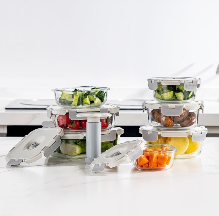 IKOO Durable Stackable Vacuum Glass Containers -40℃ to 560℃