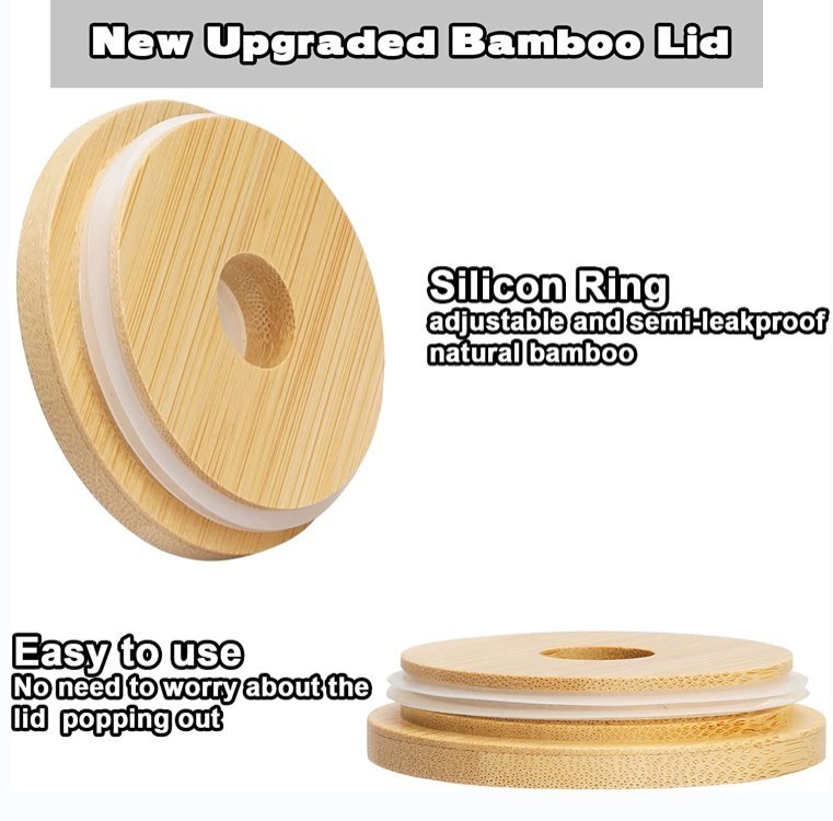 IKOO Eco-Friendly Glass Tumbler with Bamboo Lid and Glass Straw