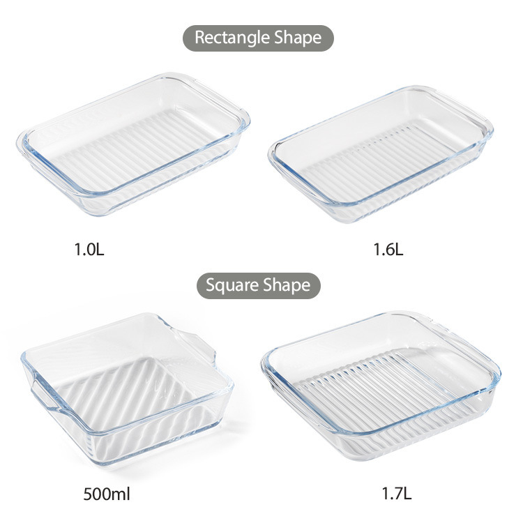 IKOO Elegant Design Glass Baking Dish with Handle for Oven